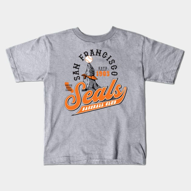 San Francisco Seals Kids T-Shirt by MindsparkCreative